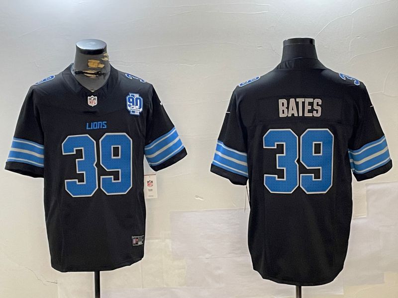 Men Detroit Lions #39 Bates Black three generations 2024 Nike Limited NFL Jersey style 3